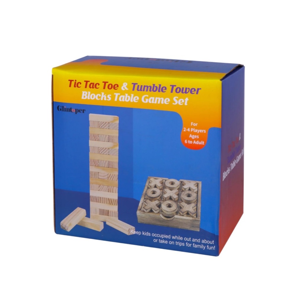 ✨Glintoper Tic Tac Toe & Tumbler Tower Block Game Set✨